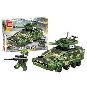Žaislų Kūrimo Bloką Pagrindinis Tankas Blokai 4 1 Bakas Plytų Modelis WW2 Kareivio Ginklas Surinkti Dėlionės Žaislai Vaikas