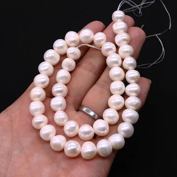 Natūralūs gėlavandeniai perlai baltos apvalios nekilnojamojo aukštos kokybės perlų karoliukai papuošalai priėmimo 