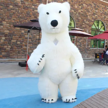 260cm aukštis, Pripučiamos Polar Bear Talismanas Kostiumas už Reklamos Vestuvių Pritaikyti Talismanas Kostiumas Gyvūnų Kostiumas Baltas Lokys