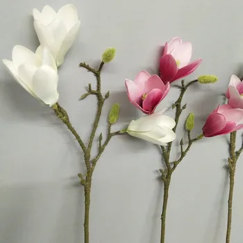 58CM Dirbtinis Magnolia Gėlių Filialas Vestuvių Augalai 