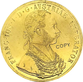 1910 Austrijos 4 Ducat Franz Joseph I aukso Žalvario monetos Kolekcionieriams Kopijuoti Monetos