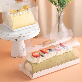 5Sets Skaidrus Cake Box Gimtadienio Siurprizas Kepimo Lauke Rankšluostį Roll Keksiukų Kepimo Pakuotės Vestuves Prekes