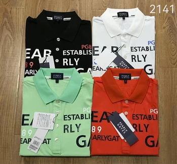 Naujas golfas ilgomis rankovėmis marškinėliai vyrams vyriški didelis logotipas apykakle ilgomis rankovėmis golfo marškinėliai rudens golfo drabužių ruožas golfo wear2141