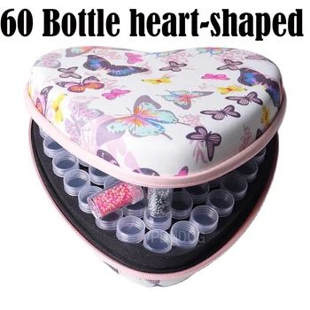 60 Butelių širdies formos Butelių Laikymo Dėžutė 5D Diamond Tapyba Priedai, Įrankiai Bako Krepšys, dėklas Siuvinėjimo Mozaikos орг