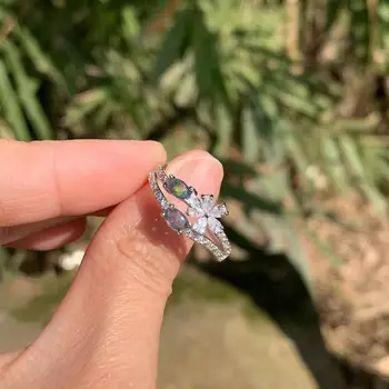Natūralus Akmuo Opalas Žiedas Moterų Rankų Darbo Fing Papuošalai Moterims, Dovana Gamtos Žiedas