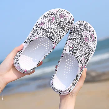 Karšto Pardavimo Ponios Vasaros Spausdinti Lauko Paplūdimio Sandalai Quick Dry Vandens Batai Tiekėjų Batai Baotou Šlepetės 36-41#