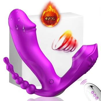 3 IN 1 G Spot Gyvis Vibratorius, skirtas Moterims, Vibruojantis Analinis Kaištis Klitorio Stimuliatorius Nuotolinio Valdymo Nešiojami Dildo, Vibratoriai Sekso Žaislai
