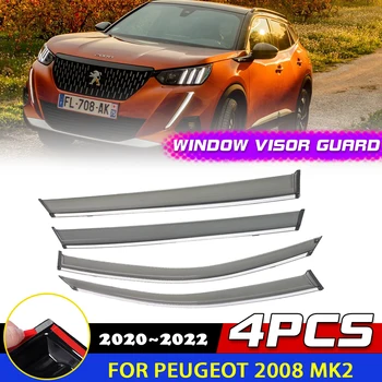 4PCS Automobilio Langų ir Durų Antveidžiai Peugeot 2008 MK2 P24 2020 2021 2022, Tentai, Saulės, Lietaus Antakių Dūmų Reflektoriai Lipdukas Priedai