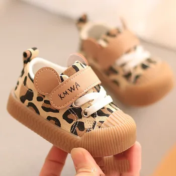 2022 Kūdikiu Atsitiktinis Drobė Batai 1-3 Metus, Pavasarį, Rudenį Leopard Vaikai Sportbačiai neslidus Bamblys mergaitės berniukai batų