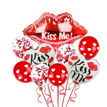 Valentino Dieną, Aš Myliu Tave Pabučiuoti Man Lūpų Folija Balionas Raudona Širdis Ballon Vestuvių Dekoracija Namuose Osioms Šalies Valentino Dovana