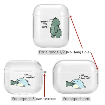 Už Airpods 3 Atveju Mielas Animacinių filmų Dinozaurų Pora AirPods Pro Atveju TPU Padengti Fundas Apple AirPods 1/2 Belaidžio Įkrovimo Atveju
