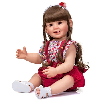 55Cm Full Minkšto Silikono Reborn Baby Girl Lėlės Cammi Šypsena Kūdikis, Minkšta Vertus, Išsami Tapybos Kelis Sluoksnius 3D Atrodo