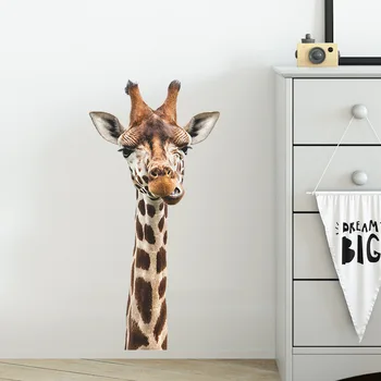 Animacinių filmų mielas žirafa komercinės sienų dekoravimo lipdukai vaikų miegamieji, veranda, svetainė apdaila kambario dekoro, sienų dekoras