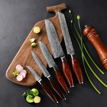 NEKILNOJAMOJO Damaske Virtuvinis Peilis Japonijos Nerūdijančio Plieno Chef Peilis Profesinės Universalus Peilis Naudingumas Peilis Mėsininko Peilis Įrankis
