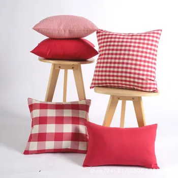 30X45/40/45/50/60/70cm medvilnės skalbiniai raudona balta skara pagalvėlė padengti dekoratyvinių dryžuotas mesti užvalkalas sofa raudona pagalvė padengti