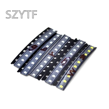 0805 LED komponentų paketai raudona žalia mėlyna balta oranžinė (50pcs) SMD LED 50pcs/daug