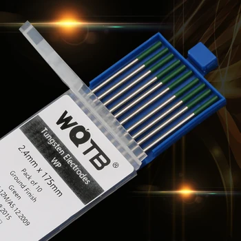 WP Gryno volframo elektrodai 1.0 1.6 2.0 2.4 3.0 3.2 4.0 mm aliuminio elektrodai 10pcsc tig elektrodų aliuminio