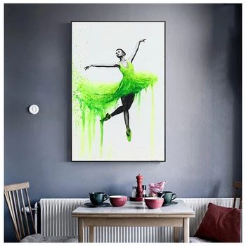 Šokių Mergaitė, Drobė, Tapyba Namų Sienų Dekoras HD Spausdinti Elegantiškas Ballerina Šokių Modulinės Nuotraukas Baleto Plakatai ir Spausdina
