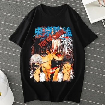 Ken Kaneki Tokijo Pabaisa Derliaus 90s Anime Marškinėliai Manga Unisex Marškinėlius Grafinis Moterų Marškinėliai Tokijo Pabaisa Shirt, Derliaus Viršūnes Tee