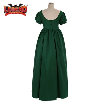 Paprasta žalia Regency stiliaus suknelė lady Regency Kamuolys Suknelė Aukšto Juosmens Arbata Suknelė Suknelė viduramžių žalia kamuolys suknelė suknelė, kostiumas