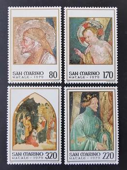 4Pcs/Set Naujas San Marino Pašto Antspaudo 1979 Bažnyčios Freskomis, Antspaudai MNH