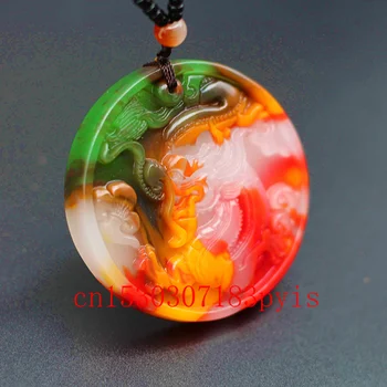 Spalva Jade Dragon Pakabukas Karoliai Kinijos Raižyti Gamtos Žavesio, Žadeito Papuošalų Amuletas Mados Aksesuarais Vyrams, Moterims, Dovanos
