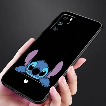 Disney Mielas Lilo Dygsnio Telefoną Atveju Huawei P10 P20 30 P40 P50 lite Pro lite P Smart 2019 Z 2020 2021 Juoda Funda Viršelis Minkštas