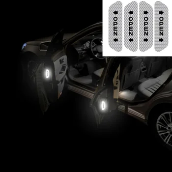 4Pcs Automobilio Duris Saugos Perspėjimo Ženklas ATIDARYTI šviesą Atspindintys Lipdukai BMW 1 2 3 4 5 6 7 Serijos X1 X3 X4 X5 X6 E60 E90 F07 F09 F10 F15