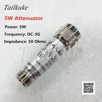 5W Attenuator Bendraašius Fiksuotojo Attenuator N Tipo Radijo Dažnių Attenuator 0-3G 3 5 6 10 15 20DB