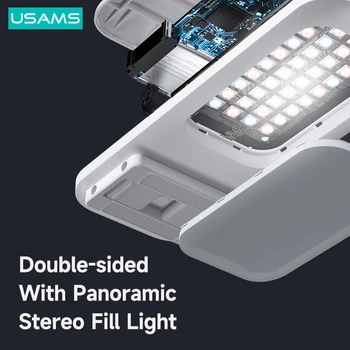 USAMS LED Vaizdo Sulankstomas Laikiklis Telefono Laikiklis Klipas 