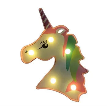 Vienaragis 3D Naktį Šviesos Baby Shower Vienaragis Šalis Dekoro Unicornio LED Lempos, Vestuvės, Gimtadienis, Havajai Šalies Miegamojo Puošimas Vaikų Dovanų