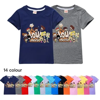 Kūdikių Vasaros Vaikiški marškinėliai Drabužių Anime garsiai housb animacinių filmų spausdinti Megztinis Medvilnė Laisvalaikio Mada Vaikų Berniukų, Mergaičių Tees Viršūnės