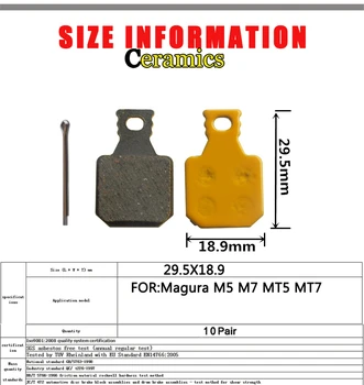 10 Pora Keramikos Dviračio Diskiniai Stabdžiai Pagalvėlės Magura M5 M7 MT5 MT7 Dalys MTB Kalnų E-BIKE Priedai