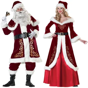 Linksmų Kalėdų Kostiumas Aukštos Kokybės 2022 Naujas Originalus Suaugusiųjų Vyrų Balta Barzda Senelis Roleplay Suaugusi Kalėdų Suknelė