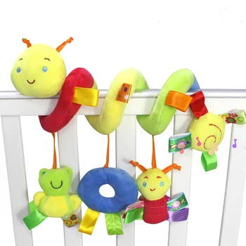 Kūdikių Pliušinis Kimštiniai Žaislai, 0-12 Mėnesių Animacinių Filmų Kabinti Vežimėlis Lova Krepšelį Sėdynės Vežimėlių, Žaislų, Skambėjimo Varpelis Nuraminti Lėlės Barškučių Žaislai