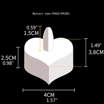 X6HD 6pcs Širdies Formos LED Tealight Žvakės baterijomis, Meilės Žvakė Elektros Arbatos Šviesos Valentino Diena, Vestuvių Stalo