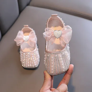 Putojančio Krištolas Princess Bateliai Mergaitėms Minkšto dugno Vieno batai Vestuves Veiklos Batai Vaikas Chaussure filė