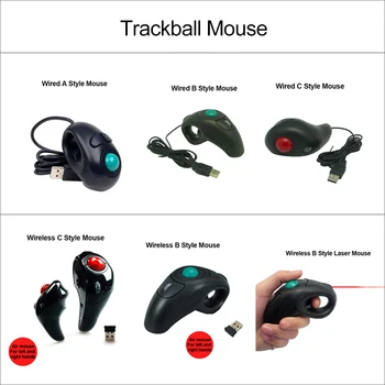 Trackball Pele Belaidžio Skaitmeninio 2.4 GHz Nykščiu Valdomas Mause 10M Nešiojamą USB Optinė Kelio Kamuolys Pelių Su lazerine Rodykle
