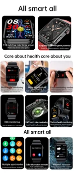 XIAOMI Naujas E500 Kraujo Gliukozės Smart Žiūrėti EKG Stebėjimas kraujospūdis, Kūno Temperatūra Smartwatch Vyrų IP68 Vandeniui Fitneso
