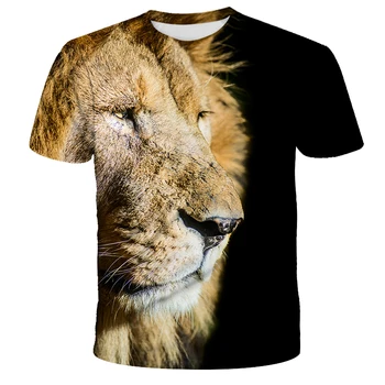 2021 Asmeninį Liūtas vyriški T-Shirt 3D Atspausdintas Trumpas Rankovėmis Marškinėliai Vyrų Vasaros Hip-Hop ' O-Apykaklės Atsitiktinis Marškinėliai Topai