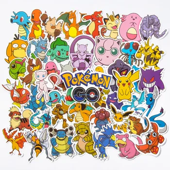 50 Pokemon Lipdukai Mielas Pikachu Anime Lagaminą Apdailos Gitara Nešiojamas Vandeniui Lipdukai 
