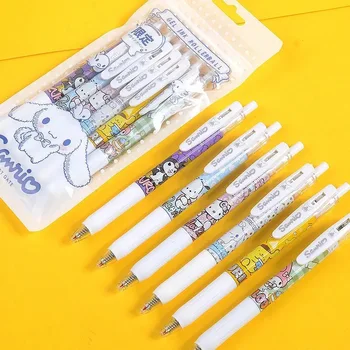 6VNT Sanrio Raštinės reikmenys Kuromi 0,5 mm Pen Kawaii Šuo Kawaii Pom Pom Purin Moksleivė Anime Melodija Pochacco Cinnamoroll Pen