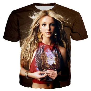Dainininkė Britney Spears Vyrai/moterys Naujas Mados Cool 3D Spausdinti marškinėliai Mados Atsitiktinis Stiliaus Marškinėliai Streetwear Negabaritinių Viršūnės