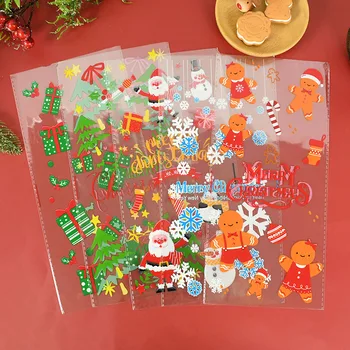 50pcs/daug Kalėdų Dekoro Santa Medis Snaigės Skaidrus Saldainių Maišelį Slapukus Maisto Plastikiniai Dovanų Maišeliai Kalėdos Šalies Prekių