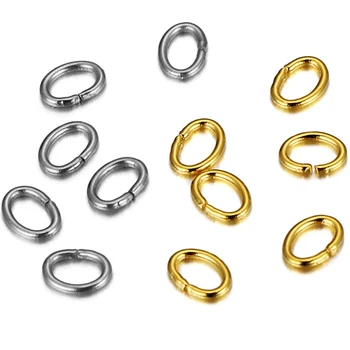 100vnt Nerūdijančio Plieno Šuolis Žiedai 0.6x3x4mm Aukso Ovalo Split Žiedai Jungtys Papuošalai Priėmimo Apyrankės Karoliai 