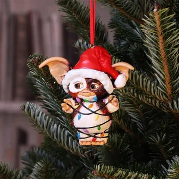 Gremlins Santa Hat Kabinti Kalėdų Medžio Apdaila Pakabukas Mielas Šuniukas Akrilo Ornamentu Naujųjų Metų Kalėdų Dovana Švenčių Šalis Tiekimo