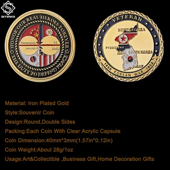 JAV Pasaulio Mūšis-antrojo pasaulinio KARO korėjos Karo veteranas, Aukso Iššūkis Progines monetas, M/ Prabangių Dėžutę