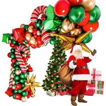 Kalėdų Balionas Arch Žaliojo Aukso Raudona Dėžutė Saldainių, Balionų Girliandą Kūgio Sprogimo Star Folija Balionai Naujųjų Metų Christma Šaliai Dekoro