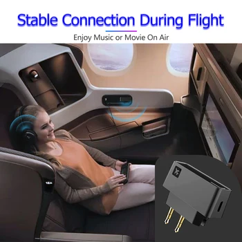 Bluetooth 5.0 Aviakompanijų Lėktuvo Skrydžio Adapteris Siųstuvas Už Skullcandy 