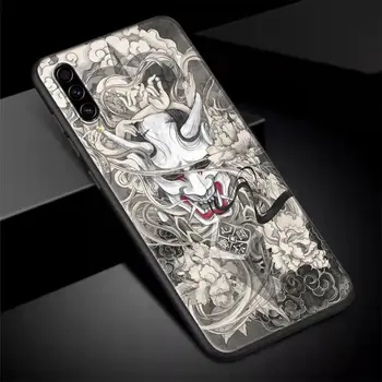 Samurajus Oni Kaukė Tatuiruotės Dragon Meno Case For Samsung Galaxy A50 A50s A70 A30 s A10 A20 A40 A80 A7 A9 2018 M., Minkštas Telefono Dangtelį Atvejais